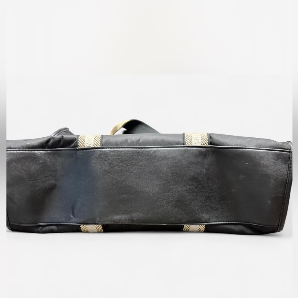 Ted Baker Black Tote Bag with Beige Stripe Handles - Picture 7 of 7